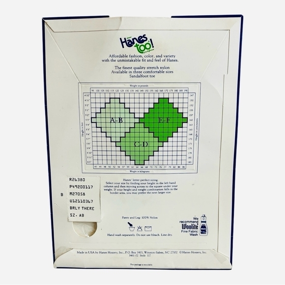 NIB Vintage HANES TOO Sheer Pantyhose Barely There Sandalfoot Tights Hosiery - Picture 3 of 3